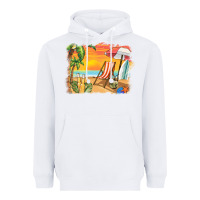 White sunset beach background Heavyweight Hoodie - BarkalooDesign