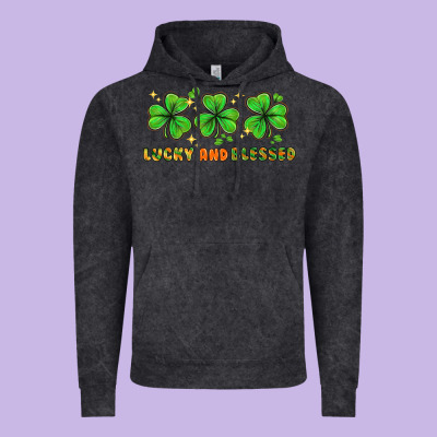 St. Patrick's Day Lucky And Blessed Vintage Hoodie Designed By Howdyjamesfarm