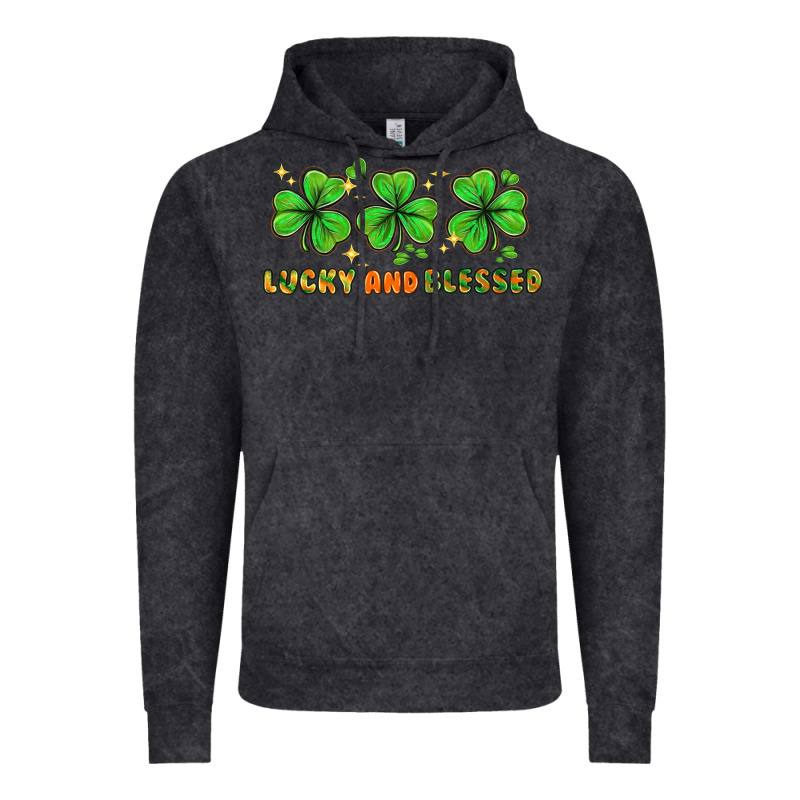 St. Patrick's Day Lucky And Blessed Vintage Hoodie by HowdyJamesFarm | Teevron