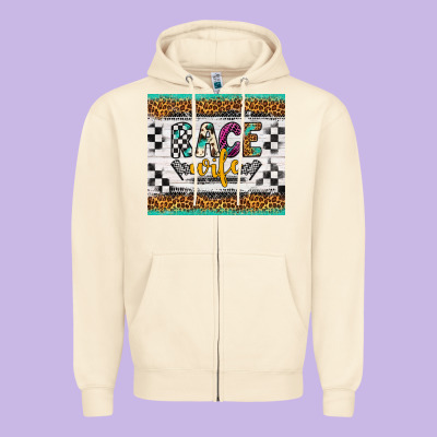 Race Wife Zipper Hoodie Designed By Artiststas