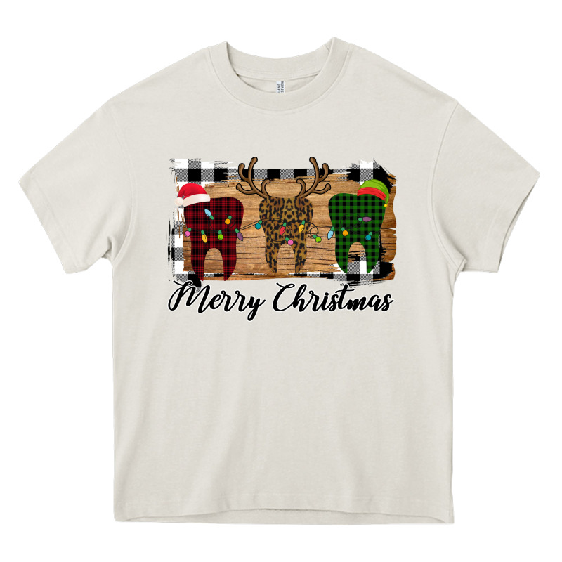 Merry Christmas Teeth Heavy Core Tee by Bettercallsaul | Teevron