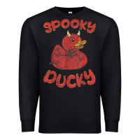 Black spooky devil rubber duck halloween Premium Sweatshirt - longCreatives