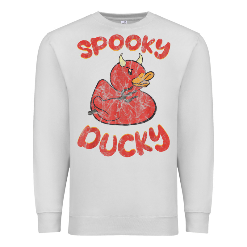 Spooky Devil Rubber Duck Halloween Premium Sweatshirt by longCreatives | Teevron