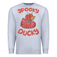 Heather Grey spooky devil rubber duck halloween Premium Sweatshirt - longCreatives