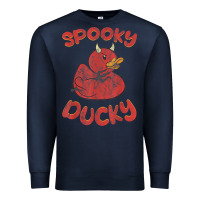 Navy spooky devil rubber duck halloween Premium Sweatshirt - longCreatives