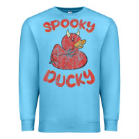Ocean Blue spooky devil rubber duck halloween Premium Sweatshirt - longCreatives