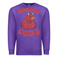 Purple spooky devil rubber duck halloween Premium Sweatshirt - longCreatives