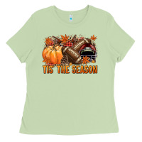 Matcha Tis' the season Football and maroon helmet Ladies Tee - NancyCooperArtShop