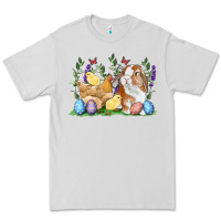 Dove Grey Easter bunny and chicks with floral Premium Tee - RanaPortraitStore