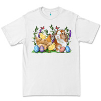 White Easter bunny and chicks with floral Premium Tee - RanaPortraitStore