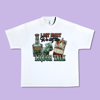 Last Night We Let The Liquor Talk Cowboy Urban Heavy Tee Designed By Howdyjamesfarm