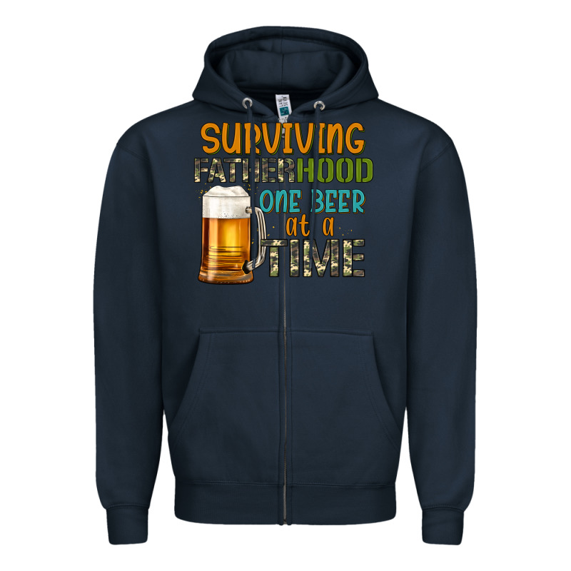 Surviving Fatherhood One Beer At A  Time Zipper Hoodie by Artiststas | Teevron