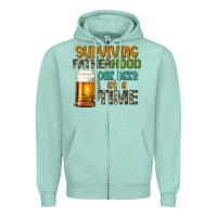 Seafoam surviving fatherhood one beer at a  time Zipper Hoodie - Artiststas