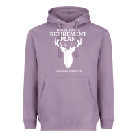 Lavender Hunting Retirement Plan Funny Elk Deer Retired Hunter Gift Heavyweight Hoodie - longCreatives