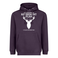 Plum Hunting Retirement Plan Funny Elk Deer Retired Hunter Gift Heavyweight Hoodie - longCreatives