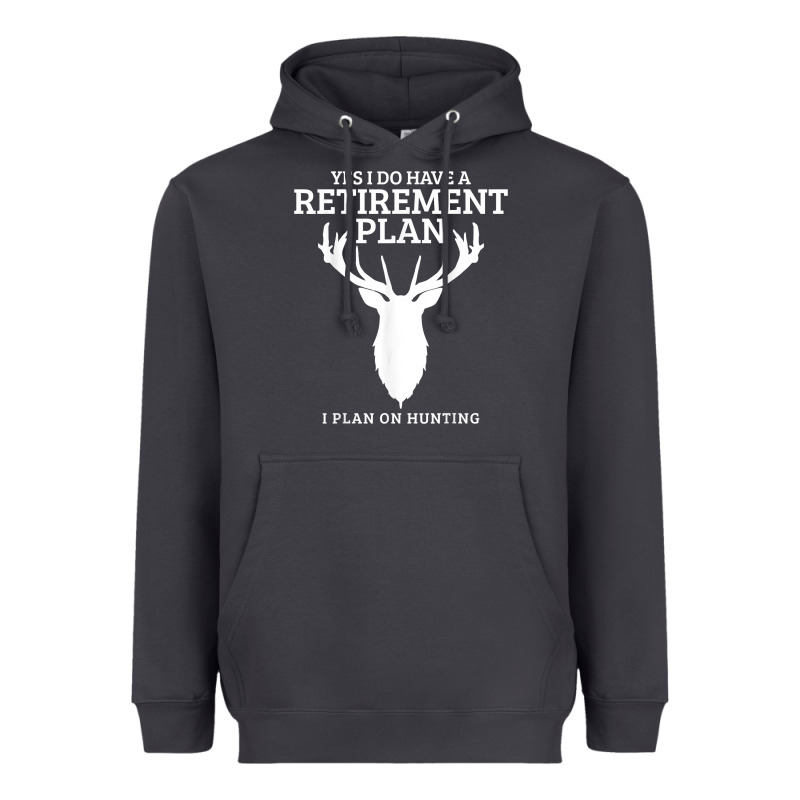 Hunting Retirement Plan Funny Elk Deer Retired Hunter Gift Heavyweight Hoodie by longCreatives | Teevron