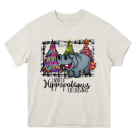 Cream I Want Hippopotamus For Christmas Heavy Core Tee - Bettercallsaul