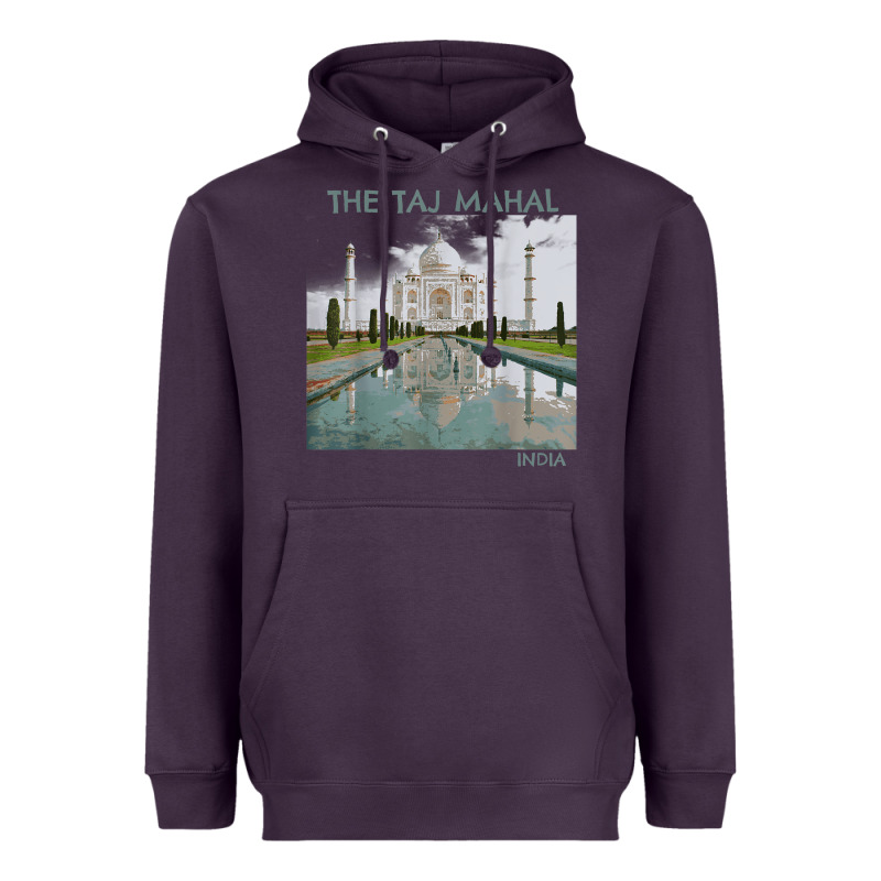 India Agra Taj Mahal Mausoleum Travel Tourist Heavyweight Hoodie by longCreatives | Teevron