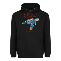 Black kauai hawaii watercolor sea turtle souvenir Heavyweight Hoodie - longCreatives