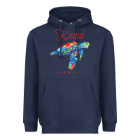 Navy kauai hawaii watercolor sea turtle souvenir Heavyweight Hoodie - longCreatives