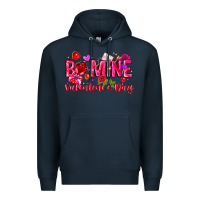 Navy Be Mine Valentines Day Premium Hoodie - CowhideDigitalArt