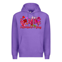 Purple Be Mine Valentines Day Premium Hoodie - CowhideDigitalArt