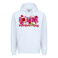 White Be Mine Valentines Day Premium Hoodie - CowhideDigitalArt