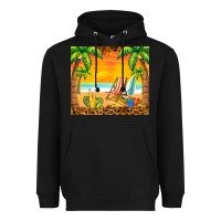 Black sunset beach Heavyweight Hoodie - BarkalooDesign