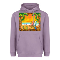 Lavender sunset beach Heavyweight Hoodie - BarkalooDesign