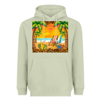 Matcha sunset beach Heavyweight Hoodie - BarkalooDesign