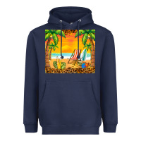 Navy sunset beach Heavyweight Hoodie - BarkalooDesign