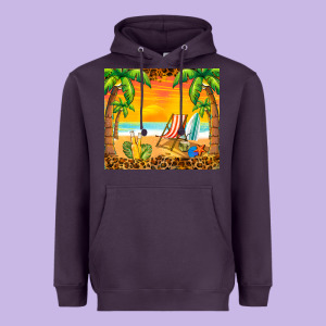 Sunset Beach Heavyweight Hoodie Designed By Barkaloodesign