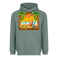 Sage sunset beach Heavyweight Hoodie - BarkalooDesign