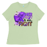 Matcha Her fight is our fight purple ribbon Ladies Tee - NancyCooperArtShop