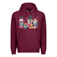 Burgundy valentines day coffee Premium Hoodie - Jasminsmagicworld