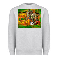 Heather Grey Trick Rawr Treat Heavyweight Sweatshirt - LillyAllenDesigns
