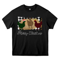 Black Merry Christmas Chickens Heavy Core Tee - Bettercallsaul