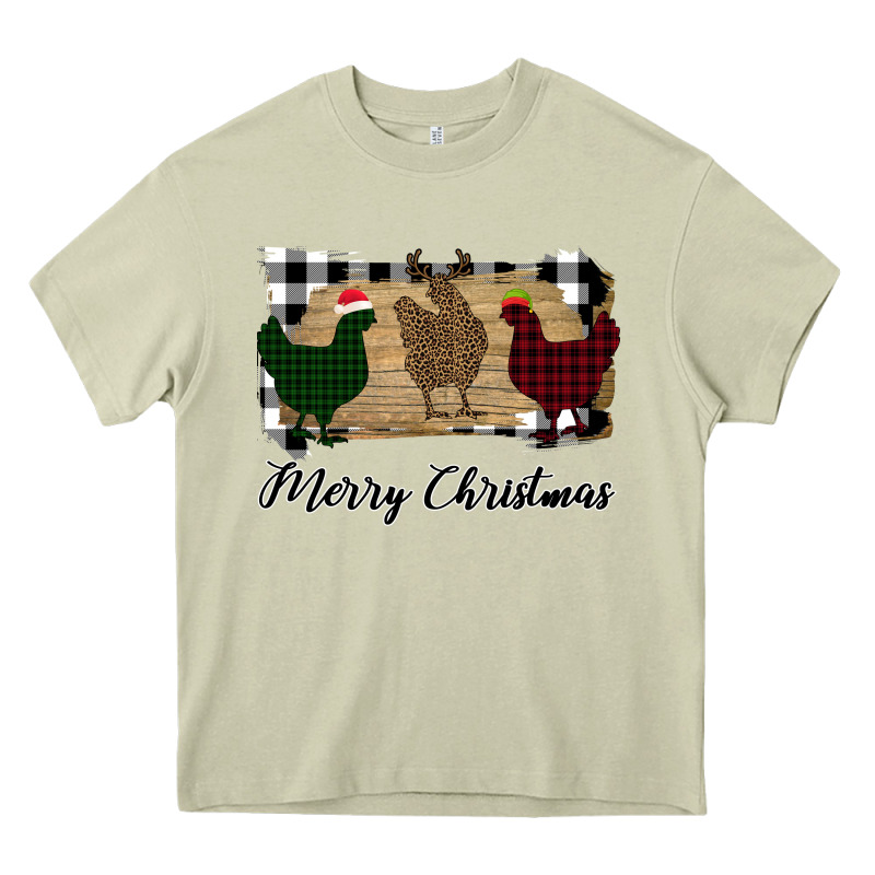 Merry Christmas Chickens Heavy Core Tee by Bettercallsaul | Teevron