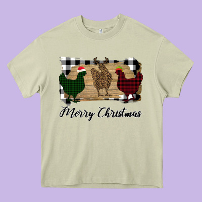Merry Christmas Chickens Heavy Core Tee Designed By Bettercallsaul
