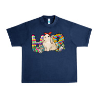 Navy Hop rabbit Easter Day Urban Heavy Tee - HowdyJamesFarm