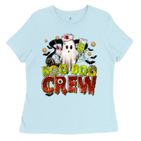 Baby Blue Boo Boo Crew Nurse Ladies Tee - texasbilliewilder