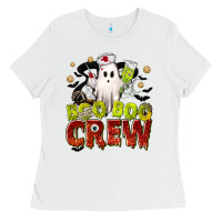 White Boo Boo Crew Nurse Ladies Tee - texasbilliewilder