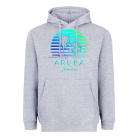 Heather Grey Vintage Aruba Beach Tropical Vibes Vacation Souvenir Gift Heavyweight Hoodie - longCreatives