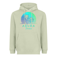 Matcha Vintage Aruba Beach Tropical Vibes Vacation Souvenir Gift Heavyweight Hoodie - longCreatives