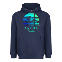 Navy Vintage Aruba Beach Tropical Vibes Vacation Souvenir Gift Heavyweight Hoodie - longCreatives