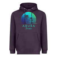 Plum Vintage Aruba Beach Tropical Vibes Vacation Souvenir Gift Heavyweight Hoodie - longCreatives