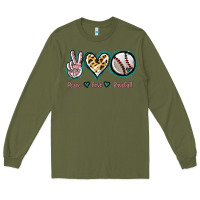 Army Green Peace Love Baseball Long Sleeve Tee - Jasminsmagicworld