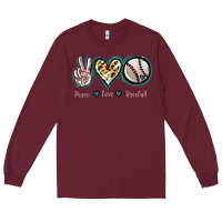Burgundy Peace Love Baseball Long Sleeve Tee - Jasminsmagicworld