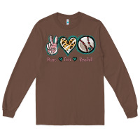 Chestnut Peace Love Baseball Long Sleeve Tee - Jasminsmagicworld