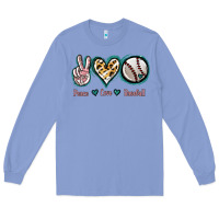 Colony Blue Peace Love Baseball Long Sleeve Tee - Jasminsmagicworld